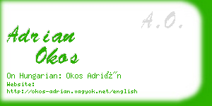 adrian okos business card